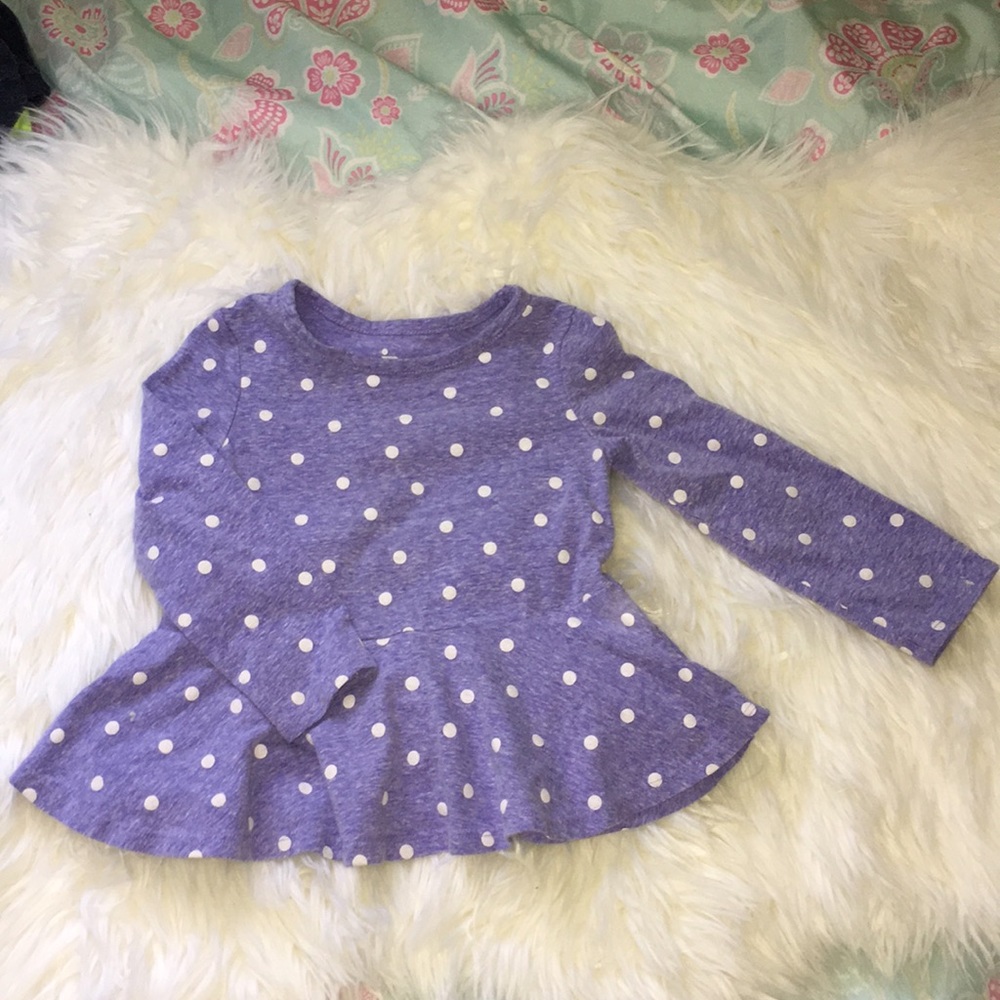 Purple polka dot long sleeve